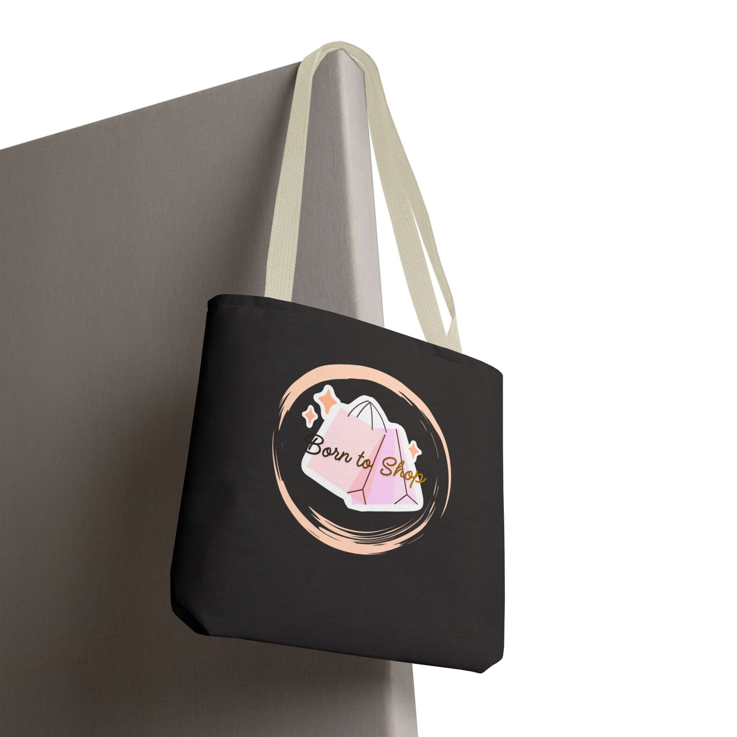 Shopping Tote Bag — "Born to Shop" Graphic Tote