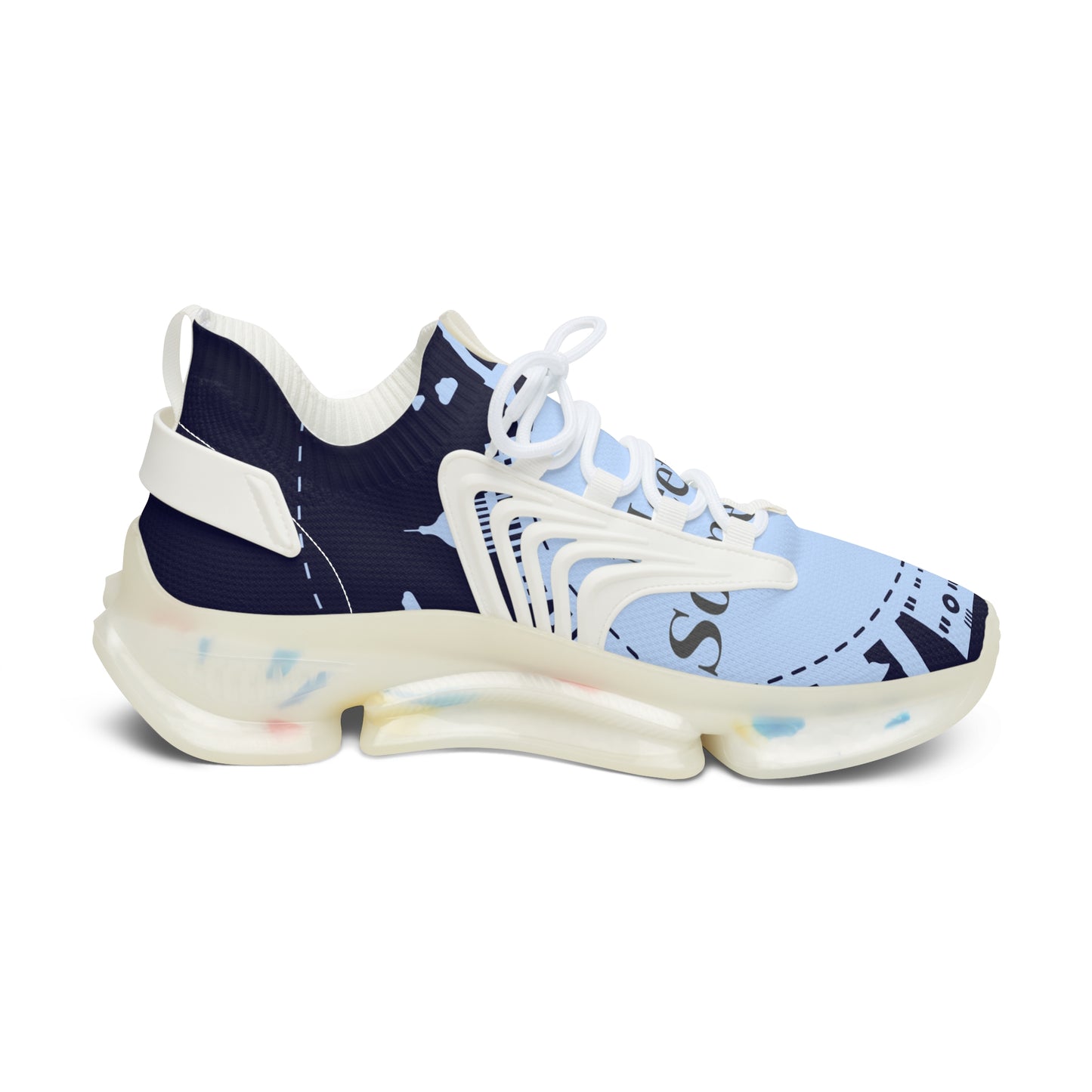 Women's Mesh Sneakers — Sky Blue Graphic Athletic Shoes