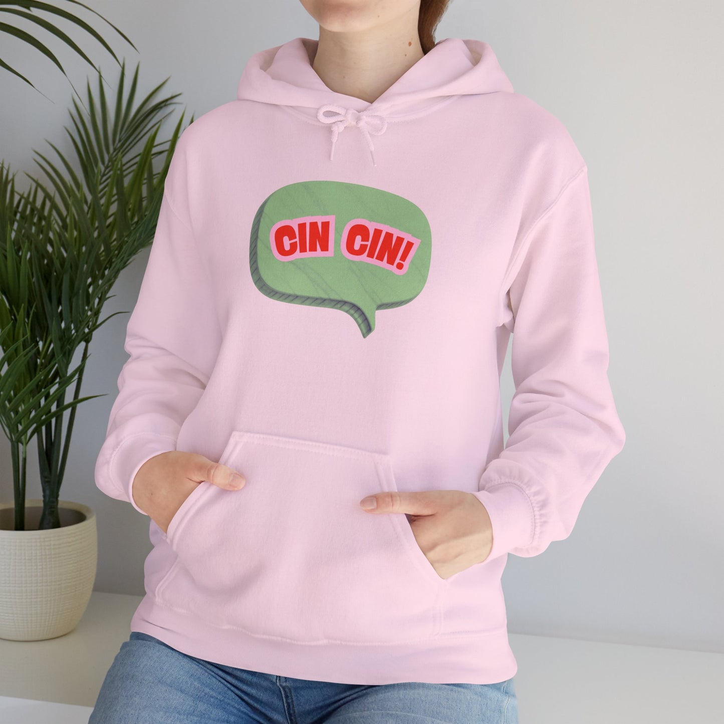 Cin Cin! Speech Bubble Hoodie Italian Cheers Graphic Sweatshirt
