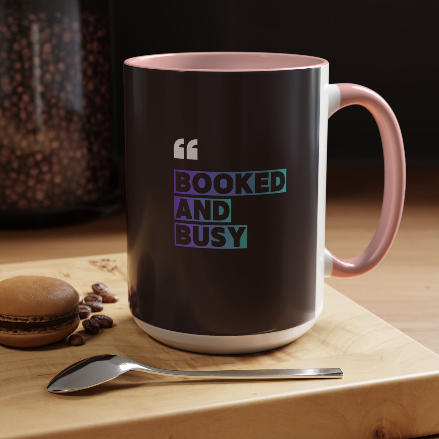 Booked and Busy Accent Coffee Mug — 11/15oz