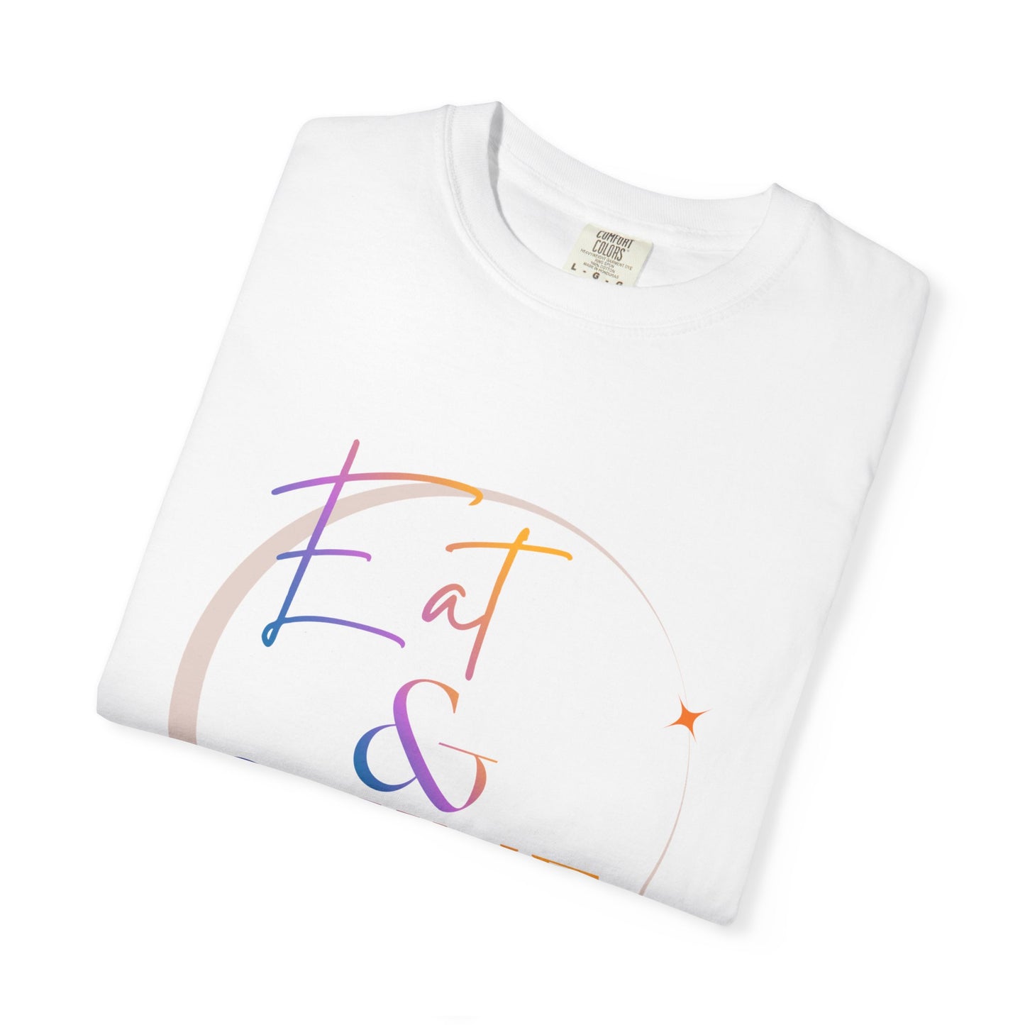 Eat & Shine T-Shirt — Minimal Gold Script Graphic Tee