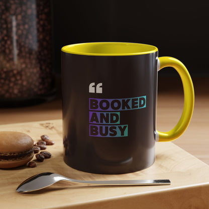 Booked and Busy Accent Coffee Mug — 11/15oz