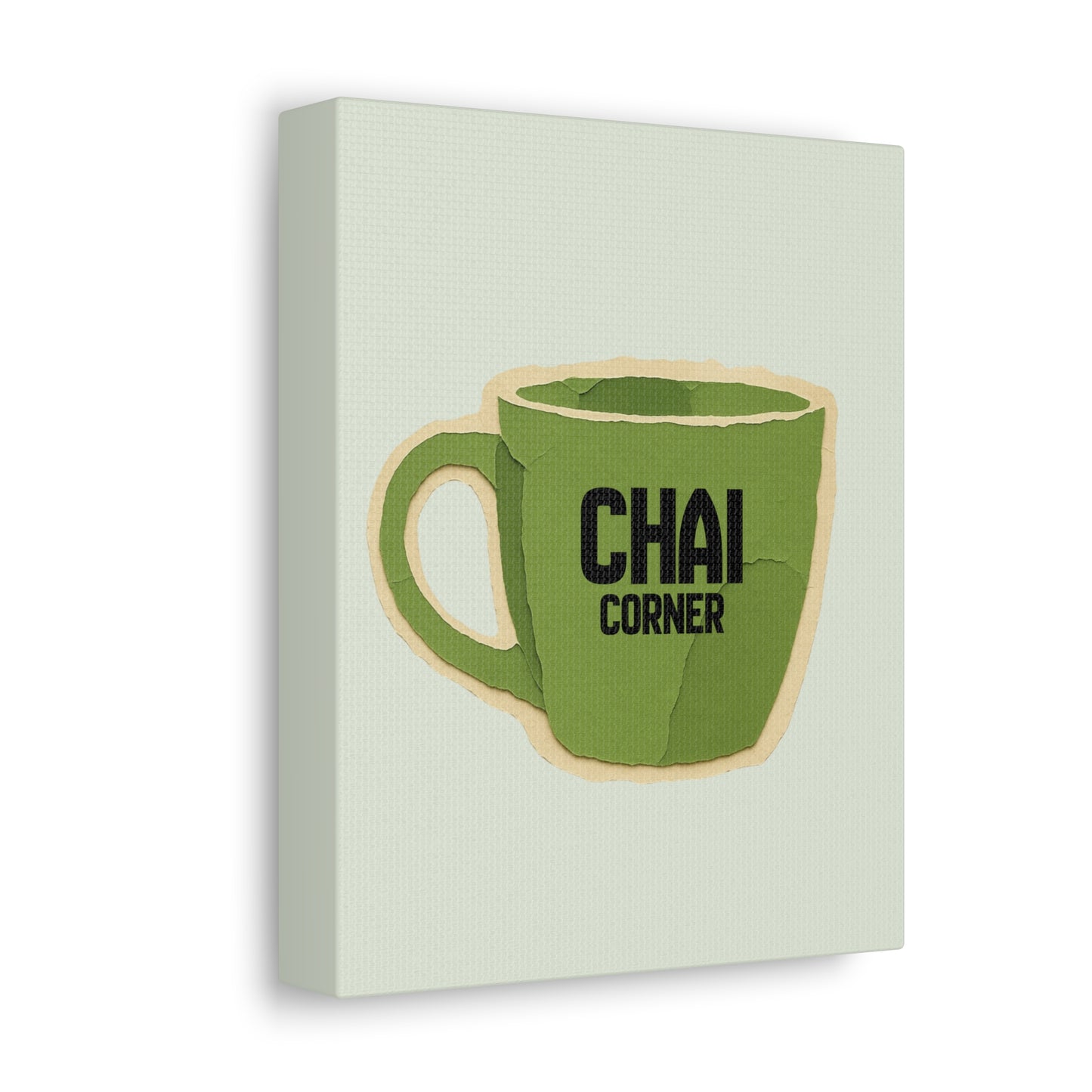 Chai Corner Canvas Art Green Wall Decor