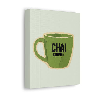 Chai Corner Canvas Art Green Wall Decor