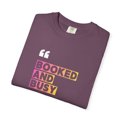Booked and Busy Graphic Cotton Tee for Book Lovers