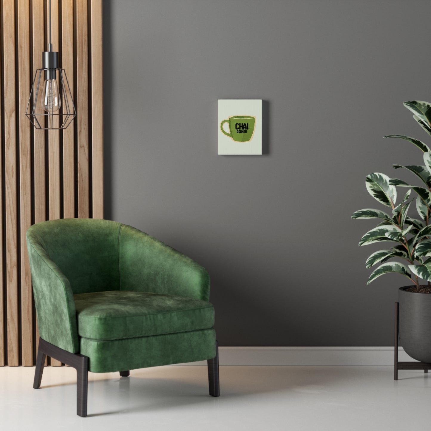 Chai Corner Canvas Art Green Wall Decor