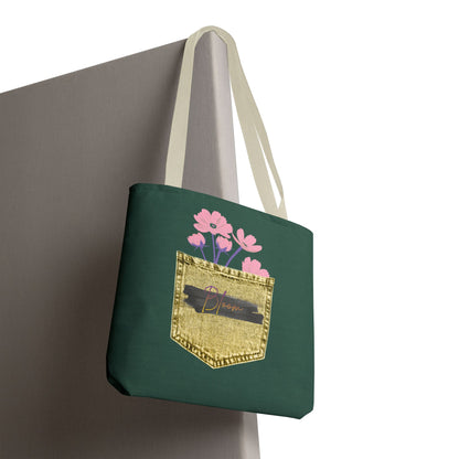 Floral Pocket Design Tote Bag