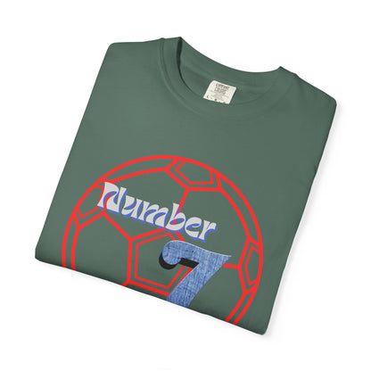 Soccer Number 7 Vintage Red Ball Graphic T-Shirt