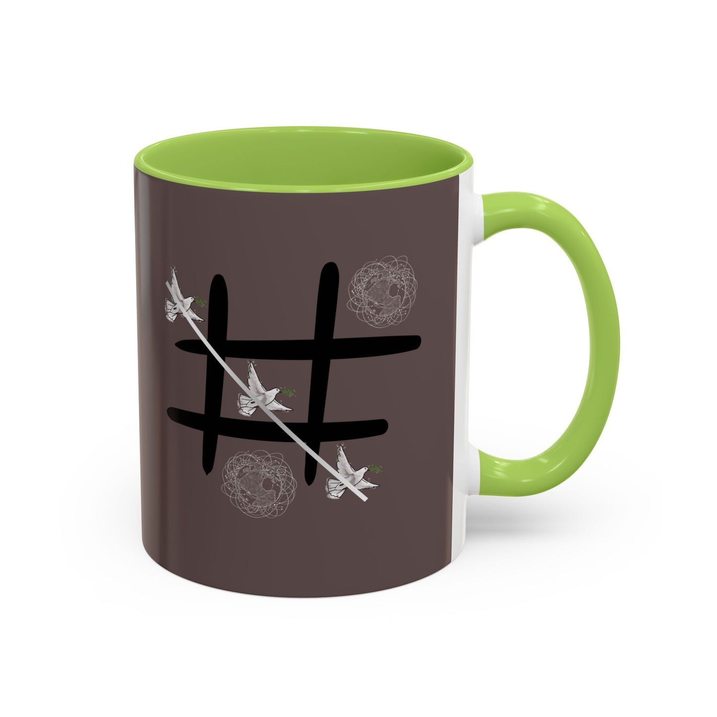 Peace Wins Ceramic Coffee Cup Peace/War design (11/15oz)
