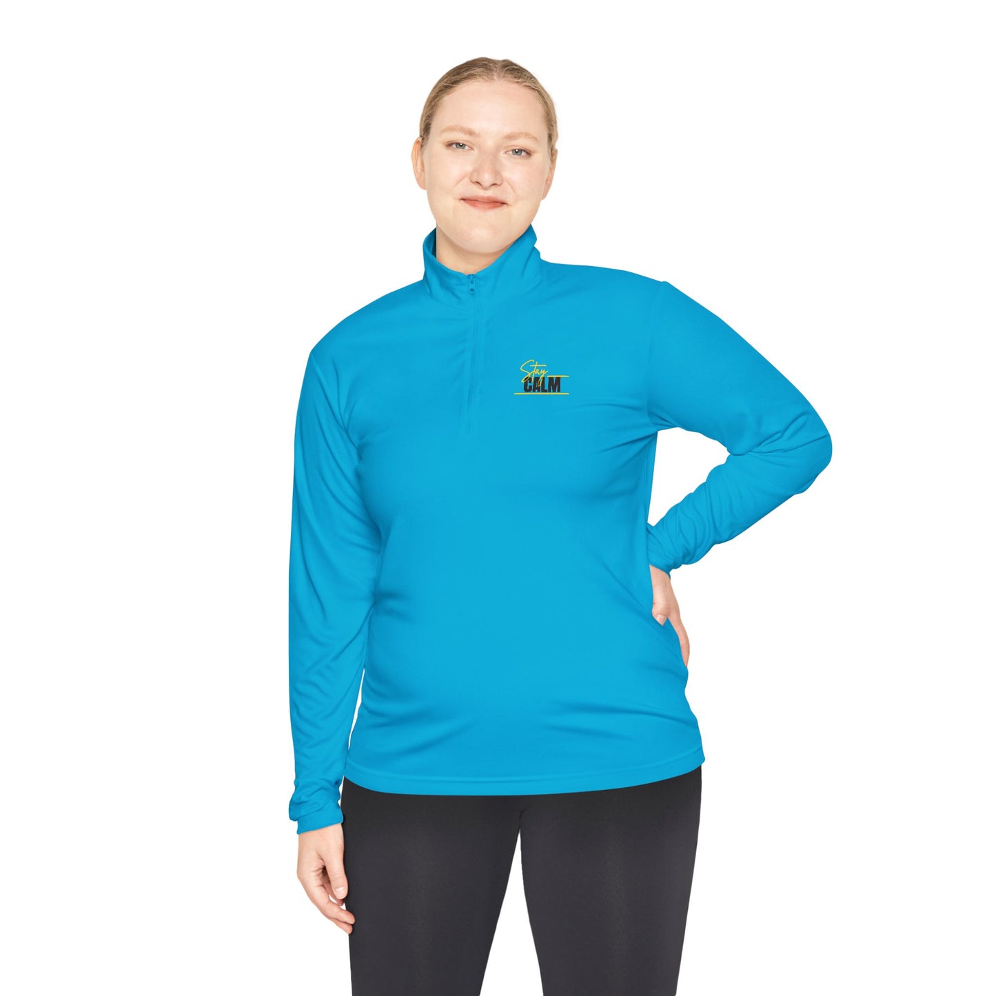 Stay Calm Retro Yellow Camper Logo Chest Embroidery Pullover