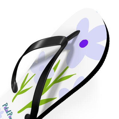 Floral Petal Power Flip Flops — Lavender Wildflower Beach Sandals