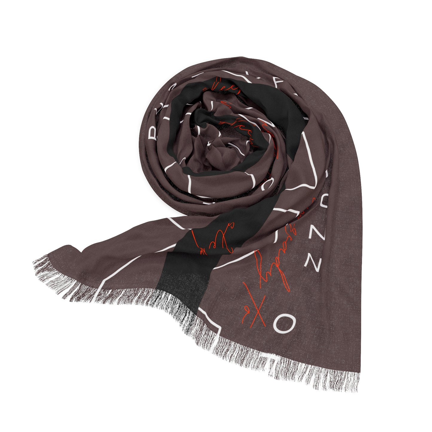 Buzz Off Knit Lightweight Graphic Fringe Scarf