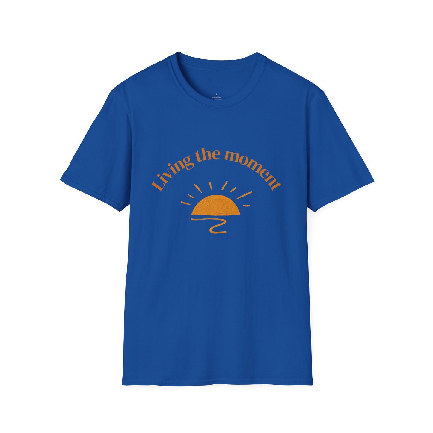 Living the Moment T-Shirt — Sun on the back, Beach Relaxed Tee