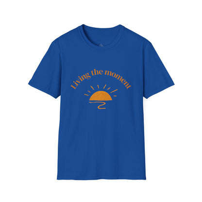 Living the Moment T-Shirt — Sun on the back, Beach Relaxed Tee