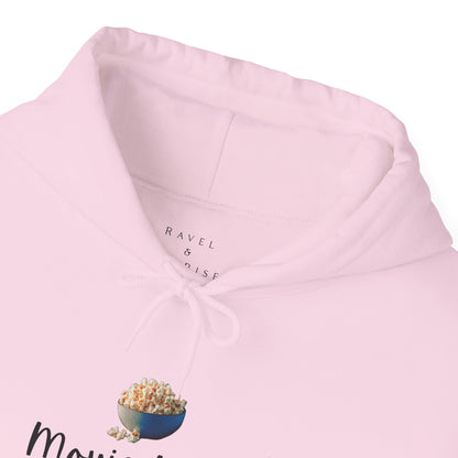 Movie Time Hoodie — Cozy Popcorn Graphic Sweatshirt