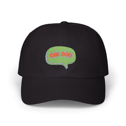 "Cin Cin" Green Speech Bubble Embroidered Patch Hat