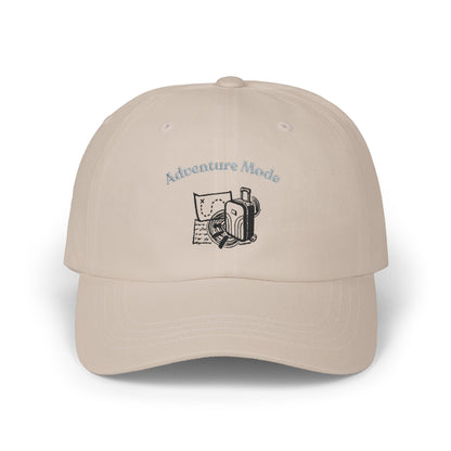 Adventure Mode Dad Cap – Vintage Camera & Map Embroidered Hat