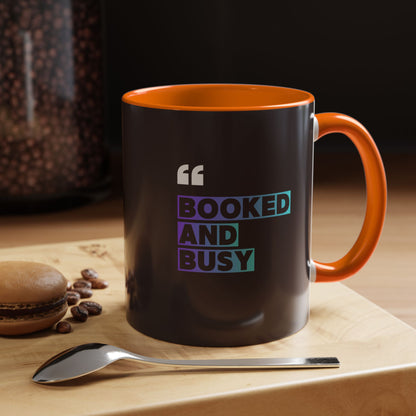 Booked and Busy Accent Coffee Mug — 11/15oz