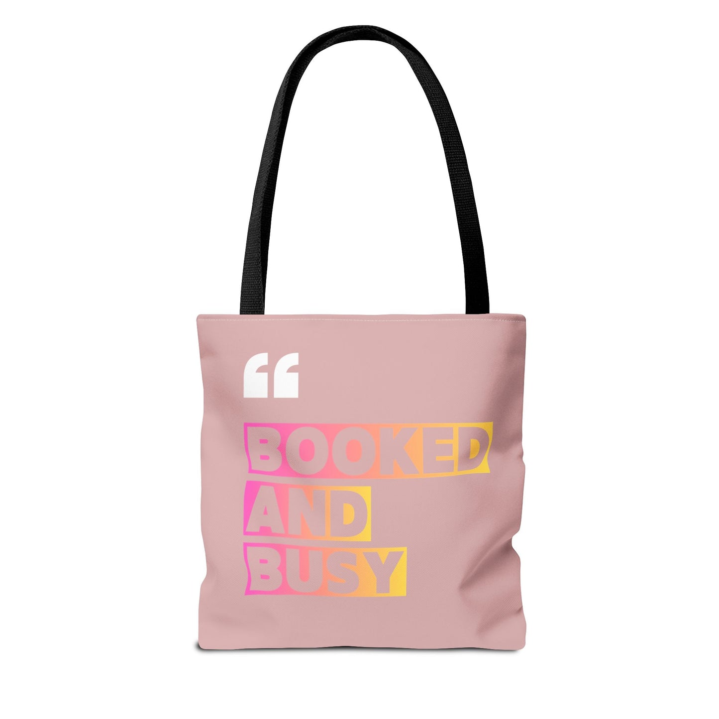 Booked and Busy Pink Tote Bag Cute Quote Book Lover Carryall