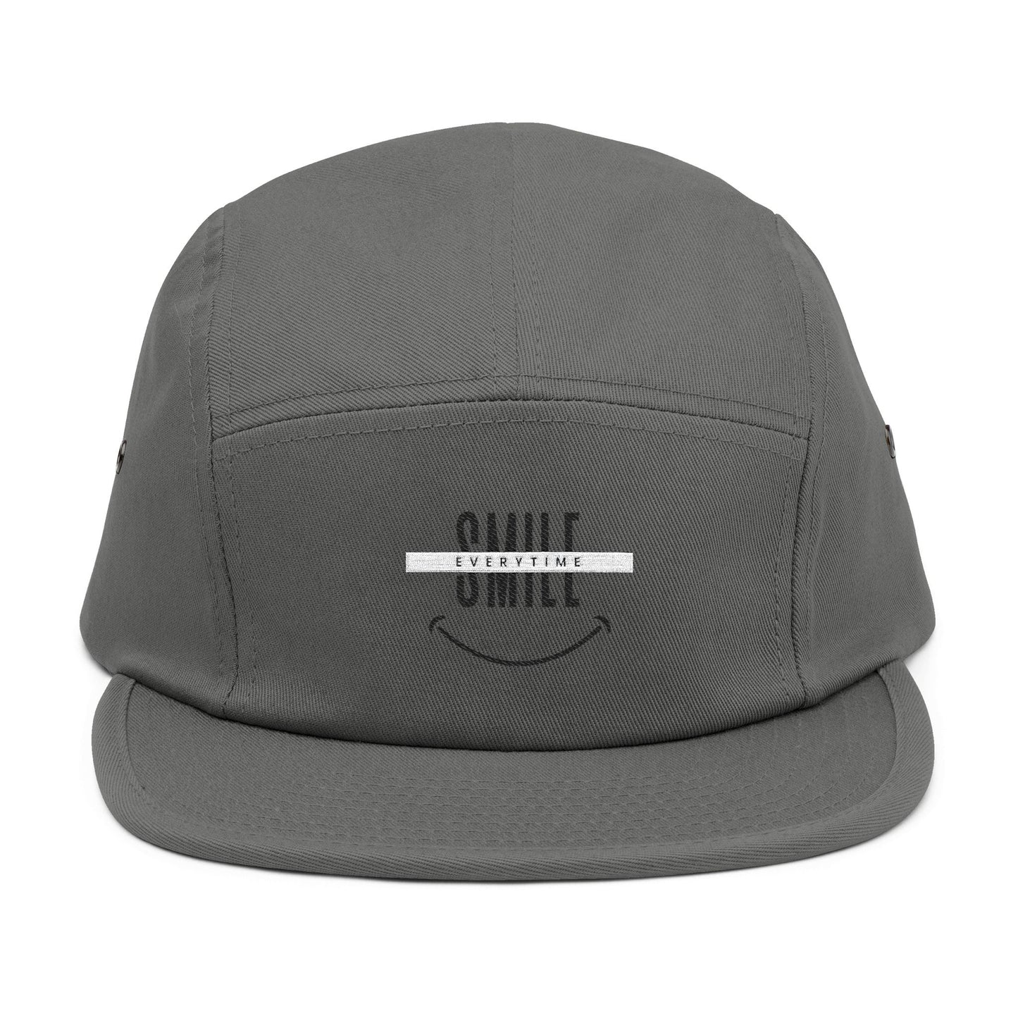 Embroidered "Smile" 5-Panel Cap