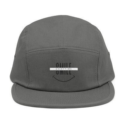 Embroidered "Smile" 5-Panel Cap
