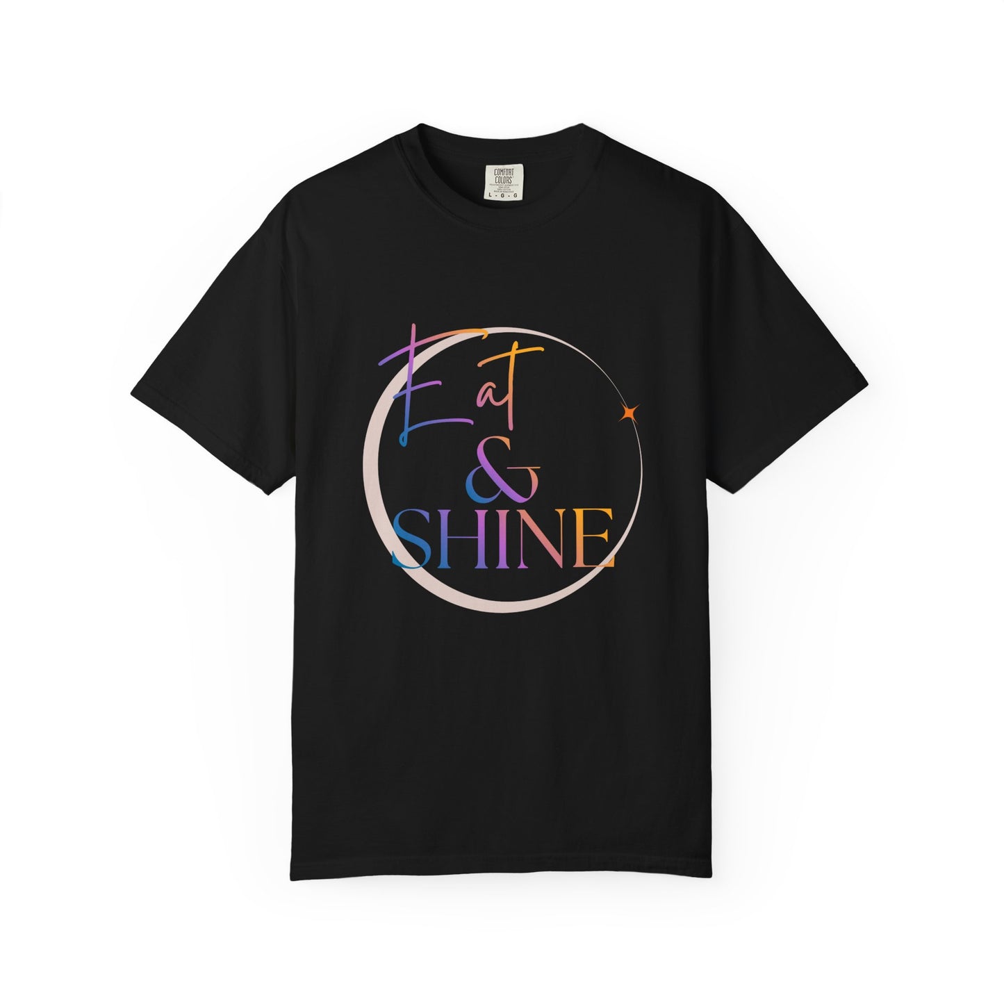 Eat & Shine T-Shirt — Minimal Gold Script Graphic Tee