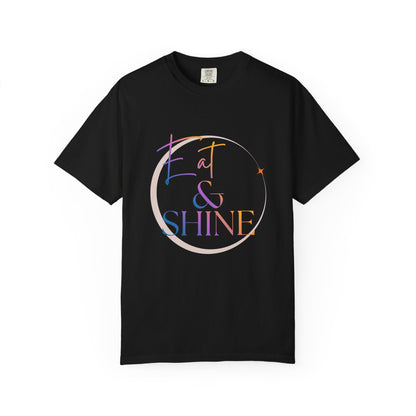 Eat & Shine T-Shirt — Minimal Gold Script Graphic Tee