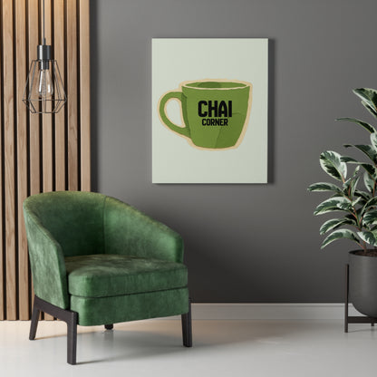 Chai Corner Canvas Art Green Wall Decor