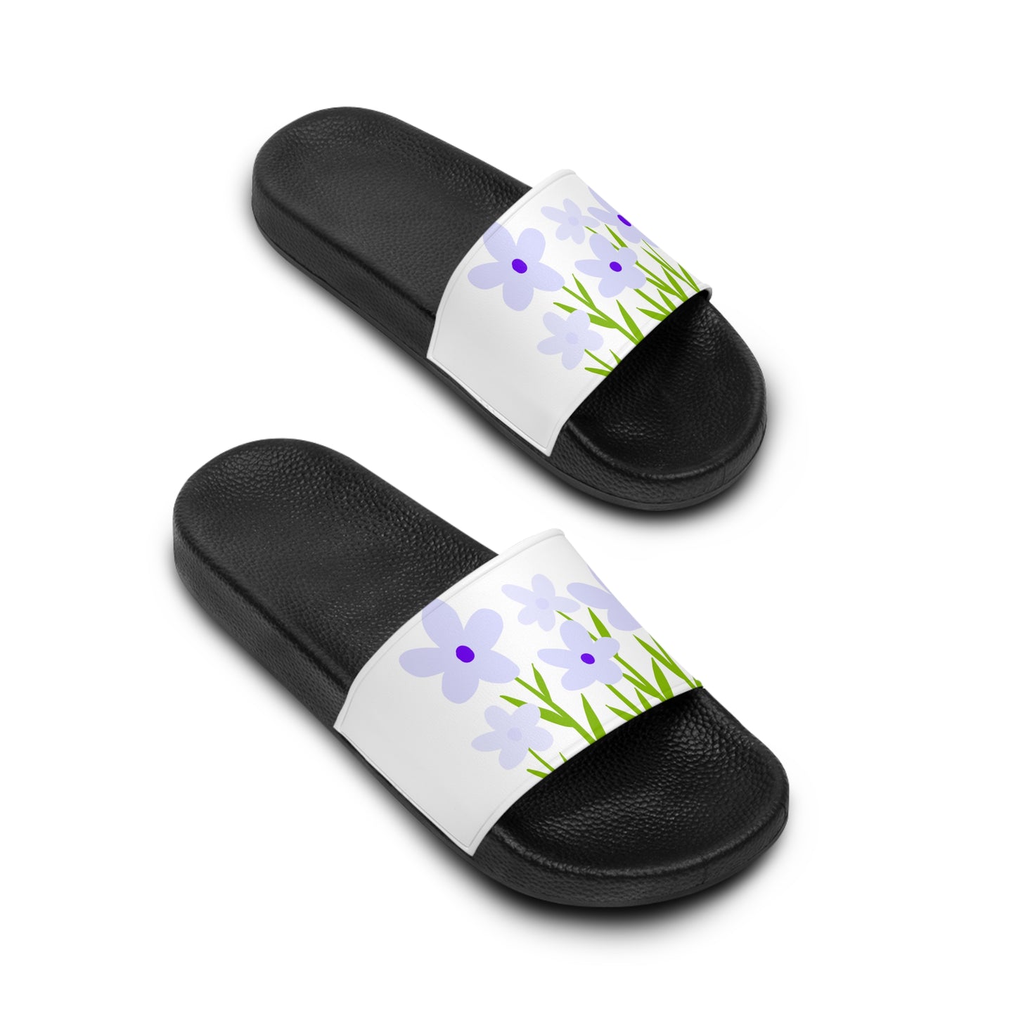 Floral Breeze Women's Slide Sandals — Purple Wildflower Print