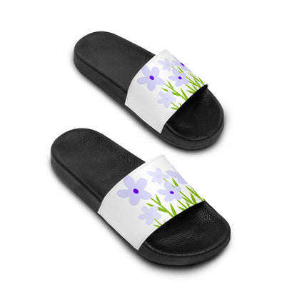 Floral Breeze Women's Slide Sandals — Purple Wildflower Print