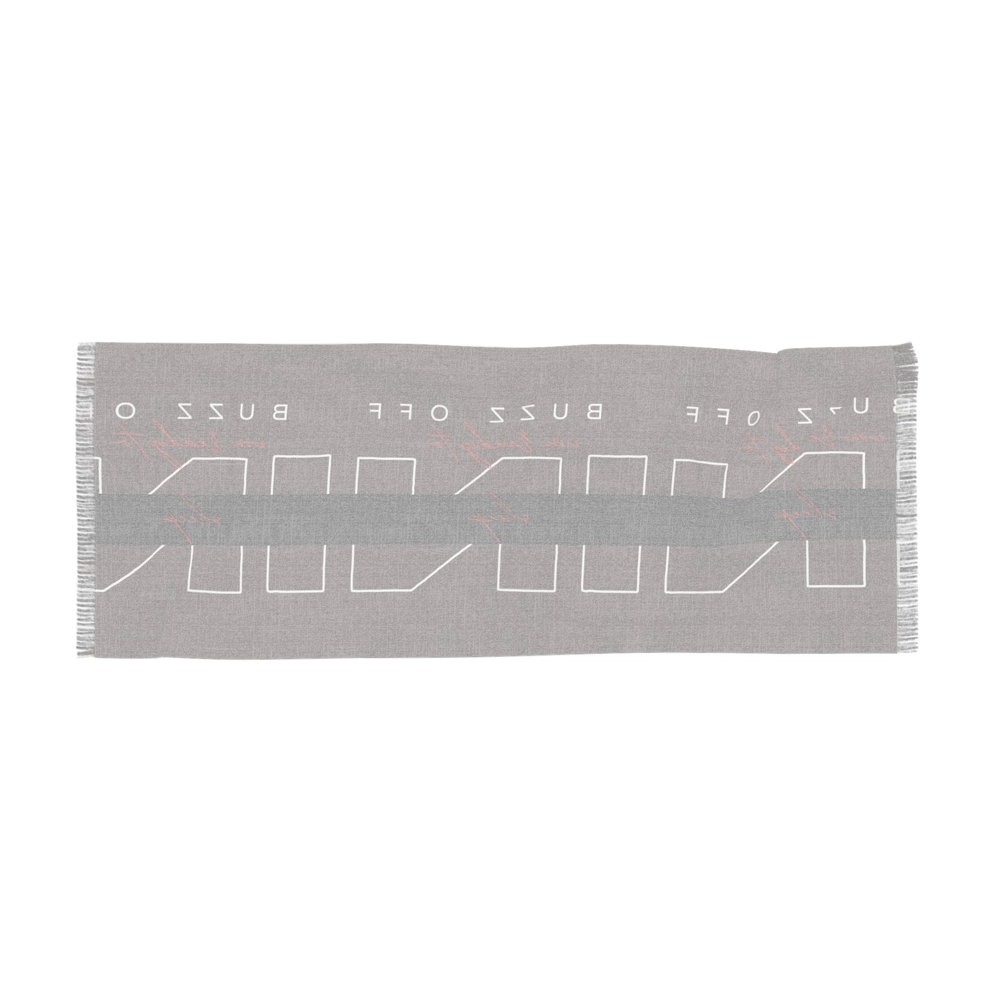 Buzz Off Knit Lightweight Graphic Fringe Scarf