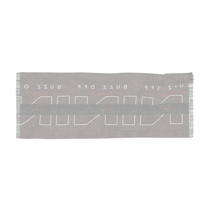 Buzz Off Knit Lightweight Graphic Fringe Scarf