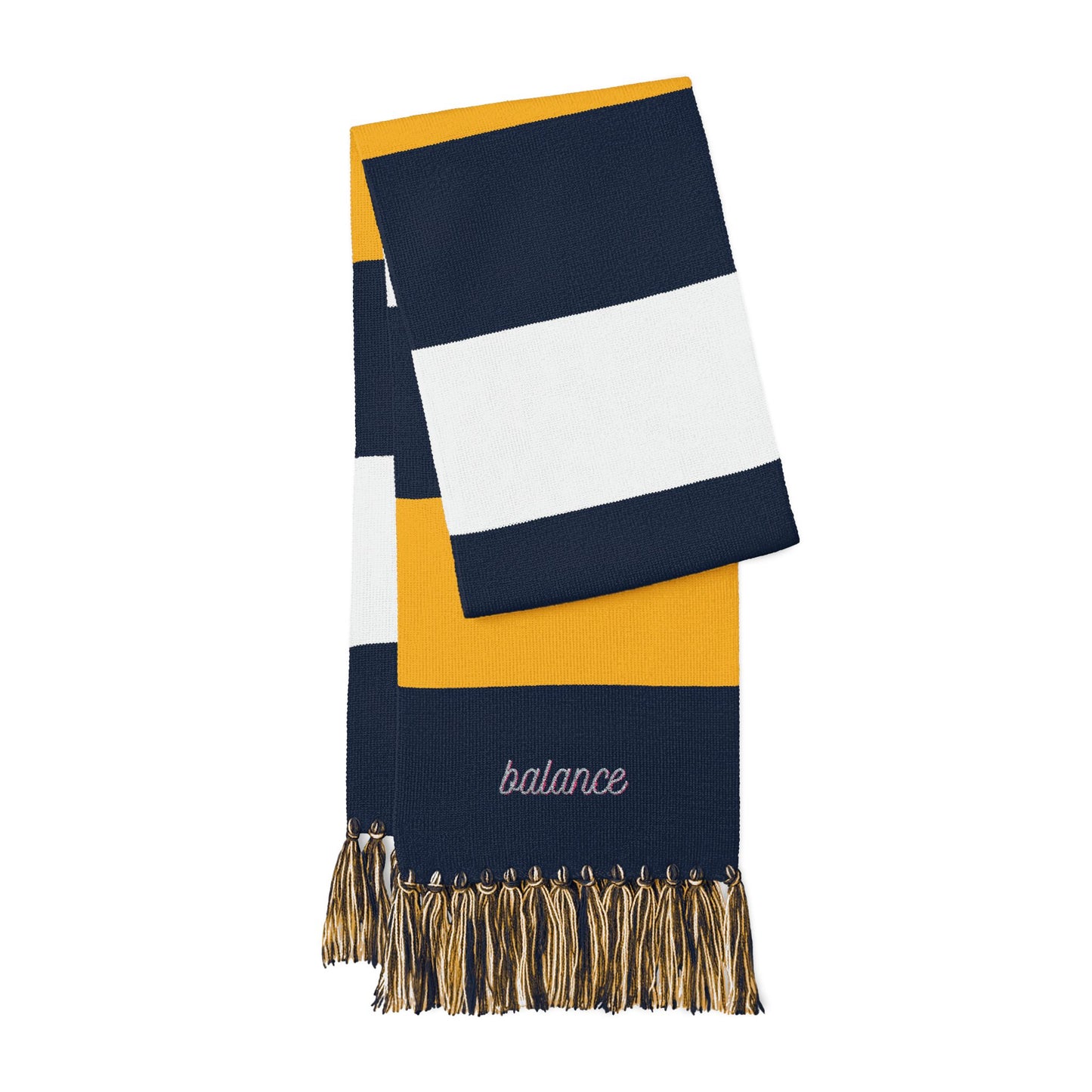 Balance Embroidered Striped Scarf