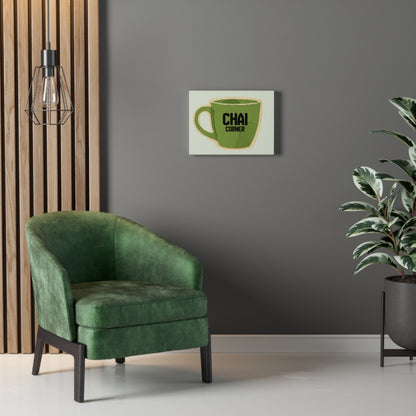 Chai Corner Canvas Art Green Wall Decor