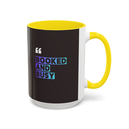 Booked and Busy Accent Coffee Mug — 11/15oz