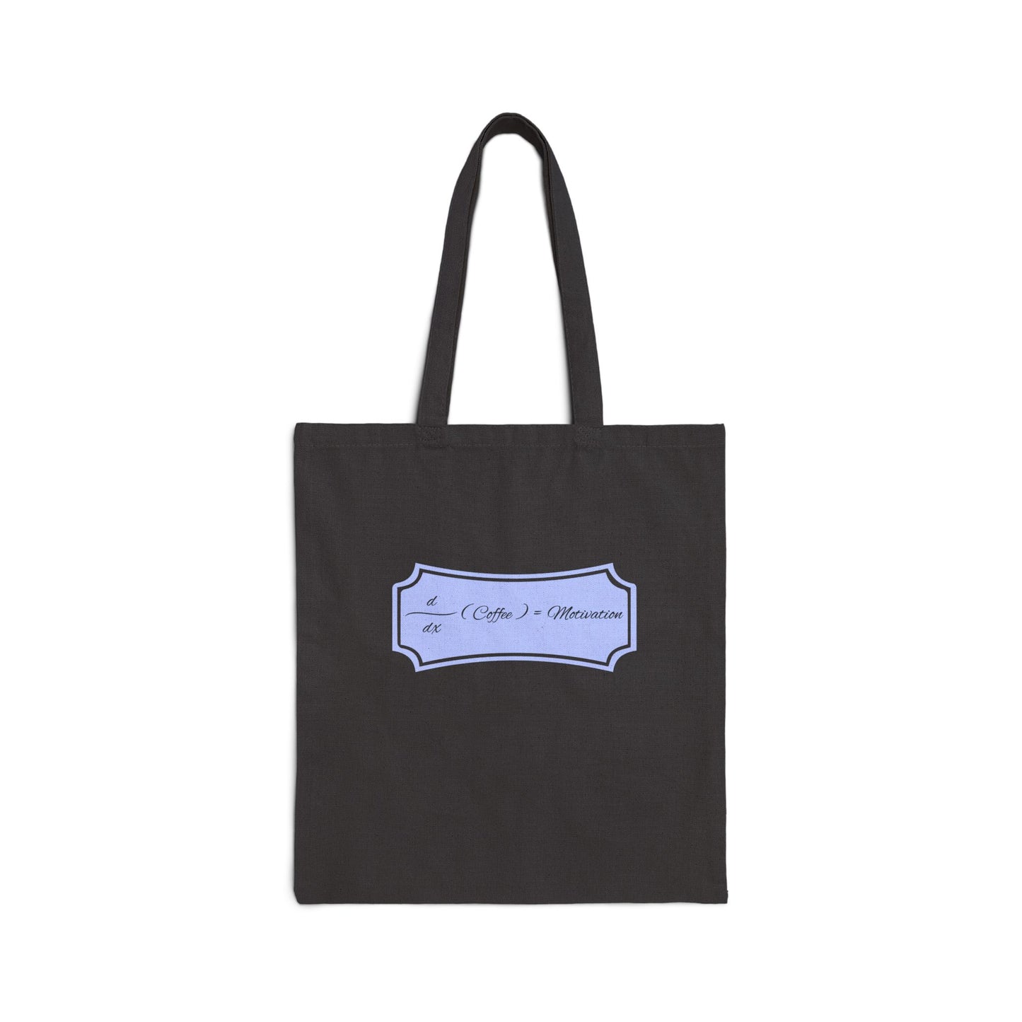 Canvas Tote Bag with Lavender Label Design – 'Coffee & Motivation' Everyday Market Tote
