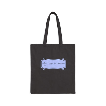 Canvas Tote Bag with Lavender Label Design – 'Coffee & Motivation' Everyday Market Tote