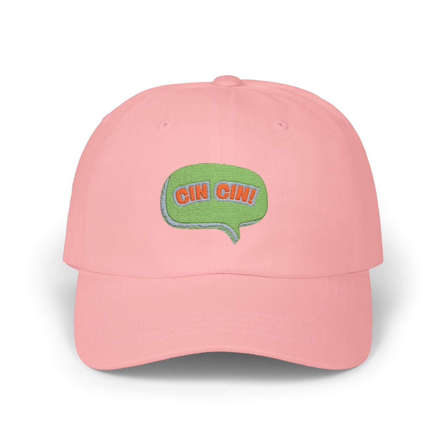"Cin Cin" Green Speech Bubble Embroidered Patch Hat