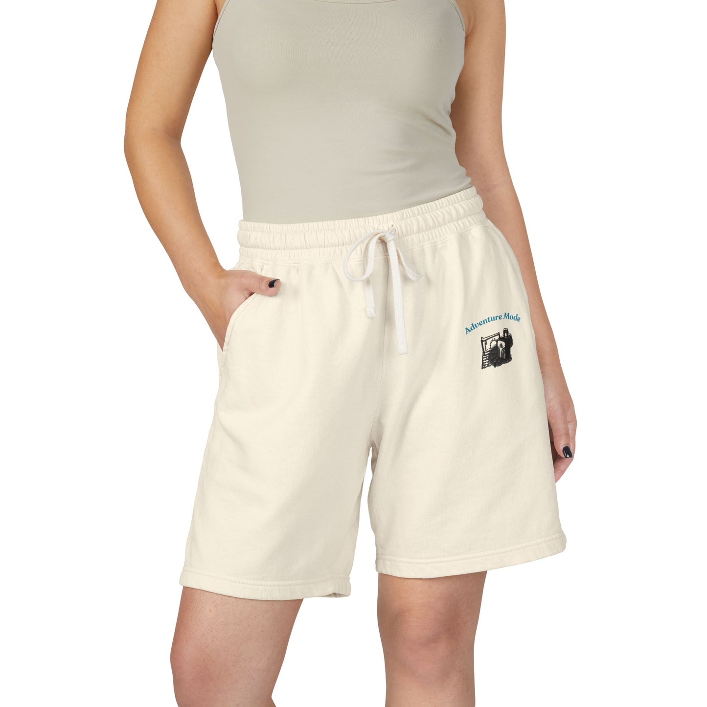 Lightweight Fleece Sweat Shorts — 'Adventure Mode' Vintage Camera Graphic