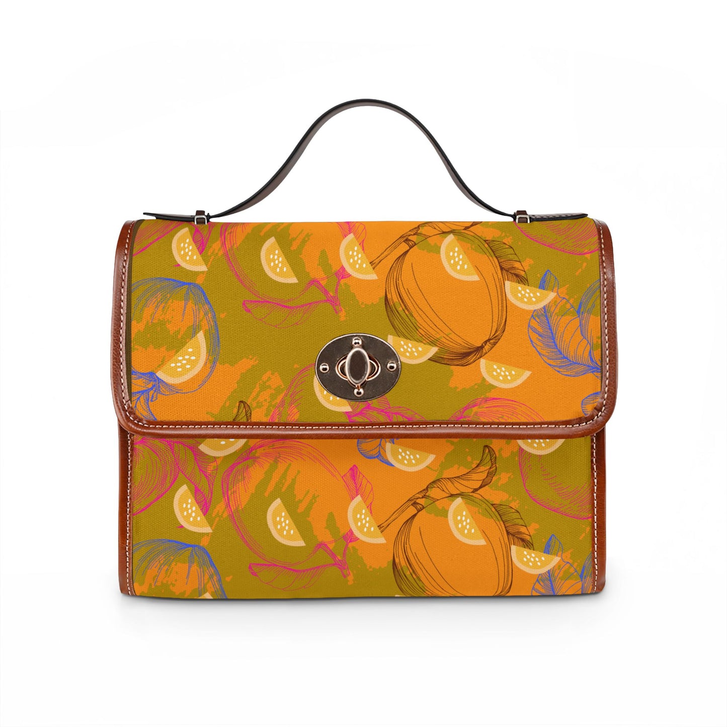 Retro Citrus Pattern Waterproof Tote Bag