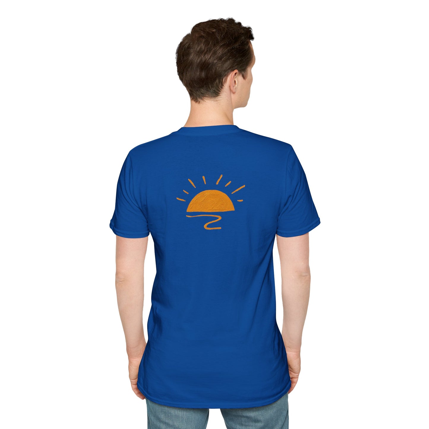 Living the Moment T-Shirt — Sun on the back, Beach Relaxed Tee