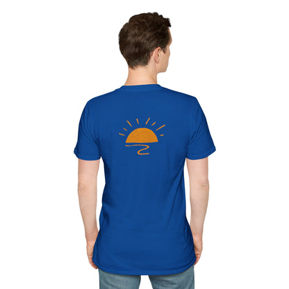 Living the Moment T-Shirt — Sun on the back, Beach Relaxed Tee
