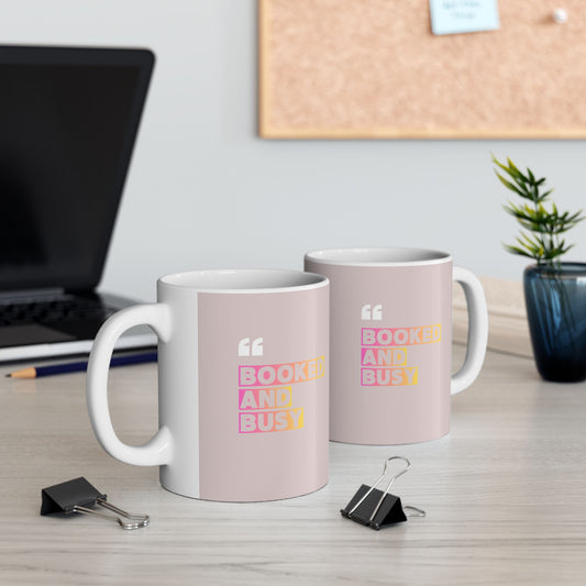 Booked and Busyl Coffee Cup (11oz, 15oz)