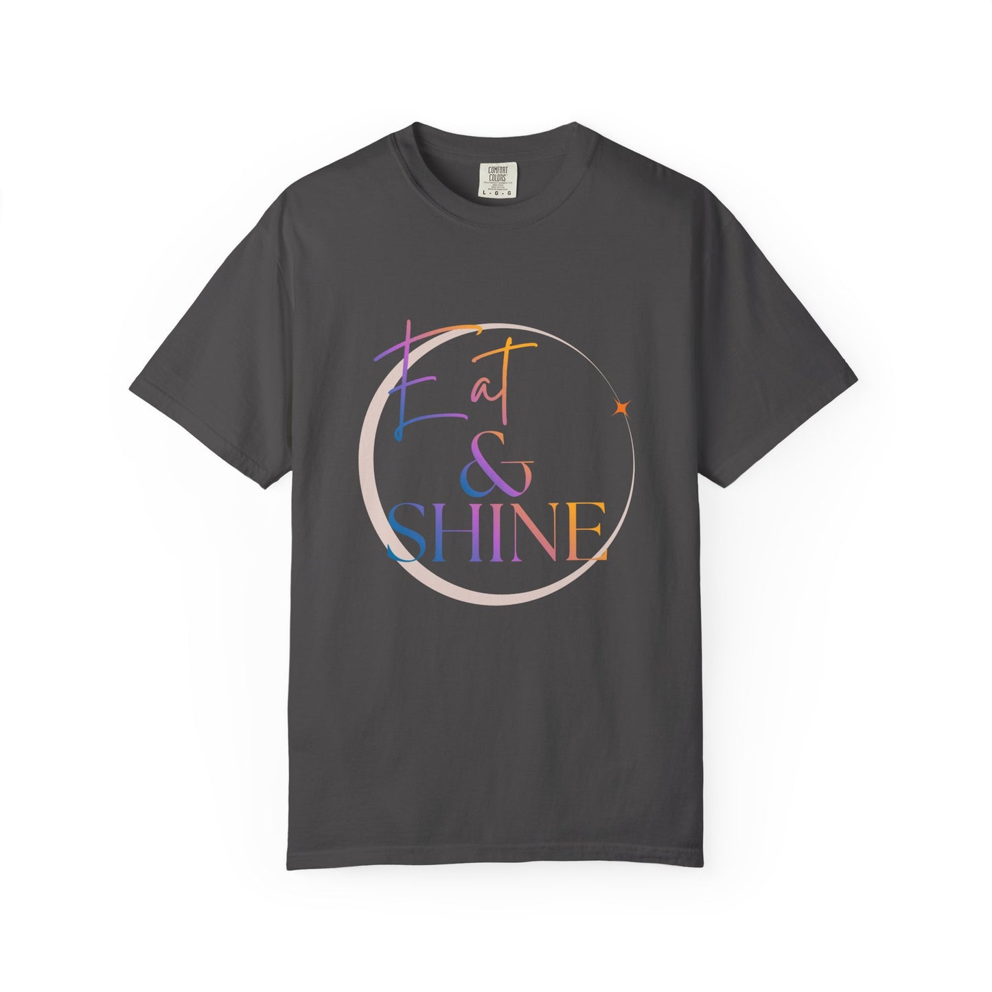 Eat & Shine T-Shirt — Minimal Gold Script Graphic Tee