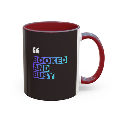 Booked and Busy Accent Coffee Mug — 11/15oz