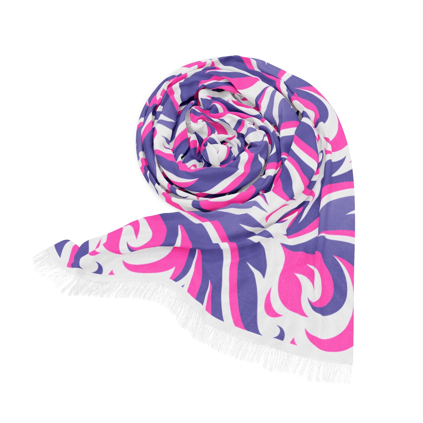 Floral Swirl Pink & Lavender Abstract Pattern Scarf
