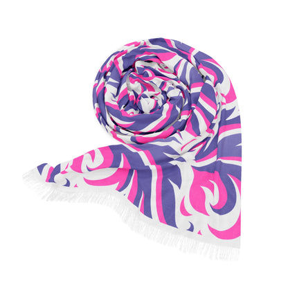 Floral Swirl Pink & Lavender Abstract Pattern Scarf