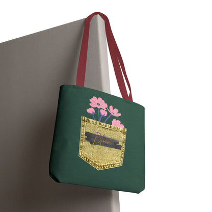 Floral Pocket Design Tote Bag