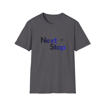 Next Stop T-Shirt  Travel Tee with Airplane Graphic