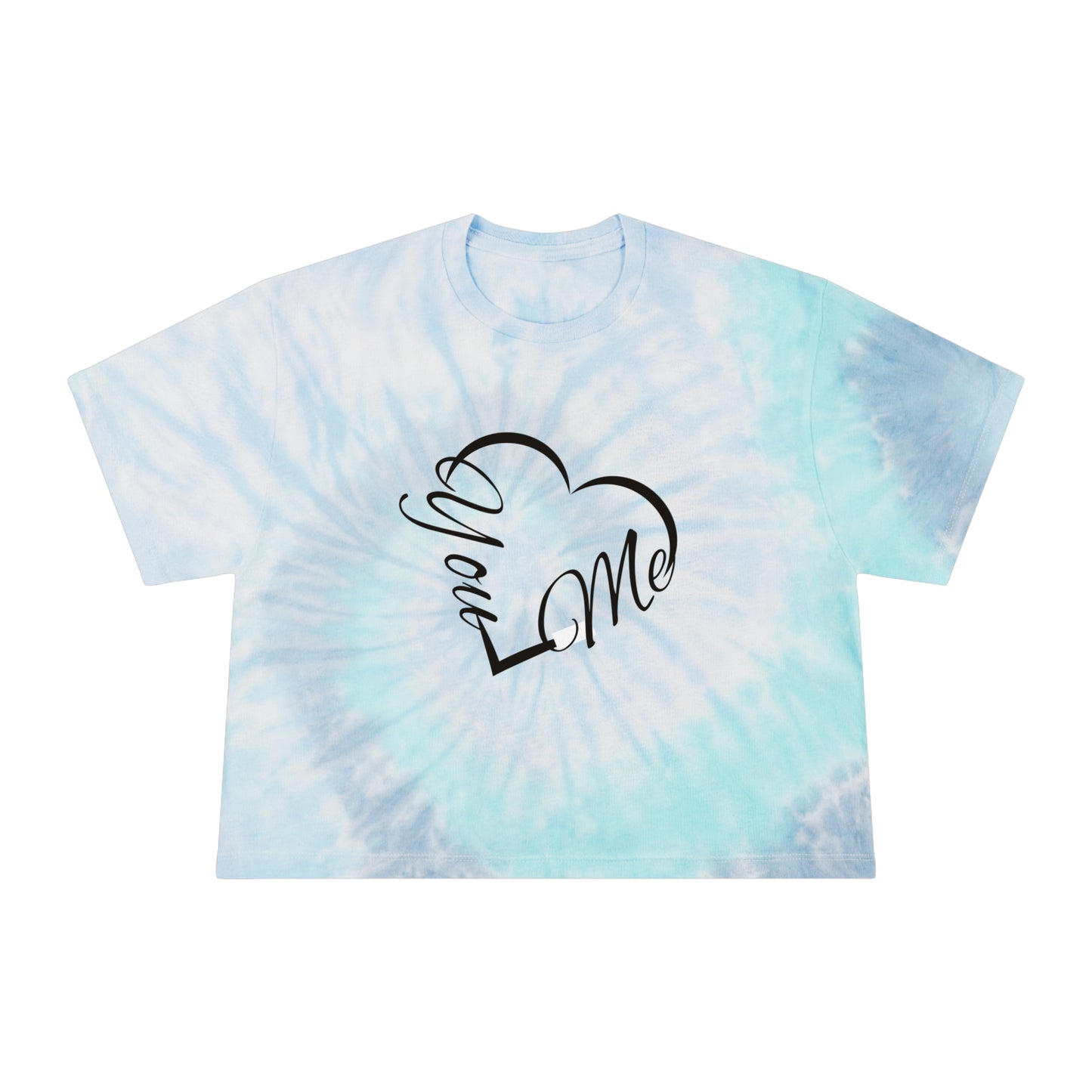 You + Me Heart Tie-Dye Crop Tee